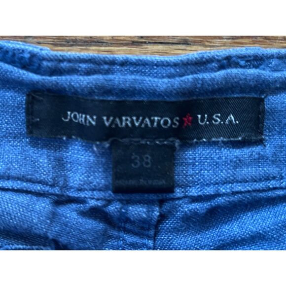 John Varvatos Star USA Blue Chino Linen Relaxed Shorts Mens Size 38 - Picture 3 of 8